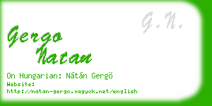 gergo natan business card