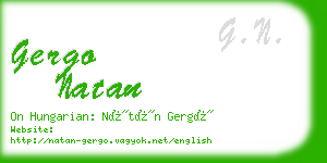 gergo natan business card